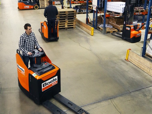 Telehandler at a logistics site